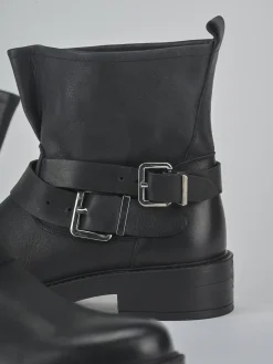 Stivaletti tacco 3cm pelle nero