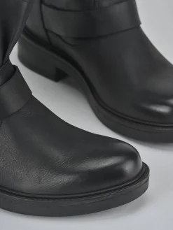 Stivaletti tacco 3cm pelle nero