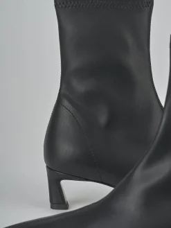 Stivaletti tacco 5cm pelle nero