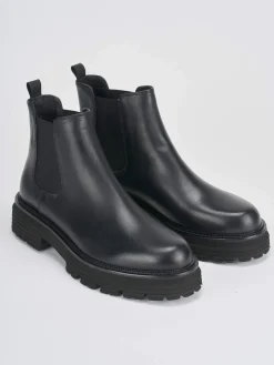 Stivaletti tacco 2cm pelle nero