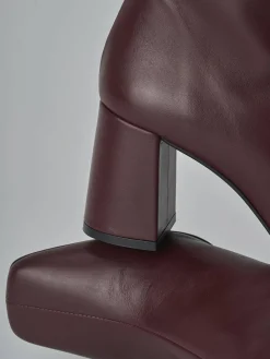 Stivaletti tacco 7cm pelle bordo'