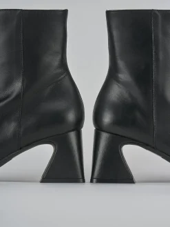 Stivaletti tacco 5cm pelle nero