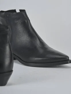 Stivaletti tacco 3cm pelle nero