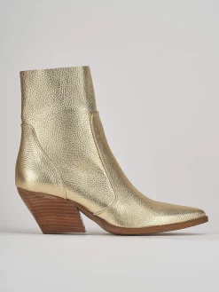 Stivaletti tacco 7cm pelle oro
