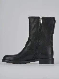 Stivaletti tacco 1cm pelle nero