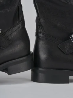 Stivaletti tacco 1cm pelle nero