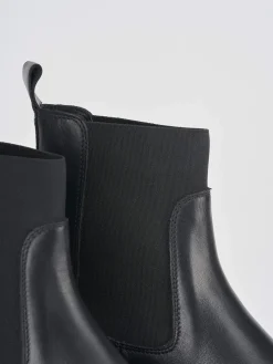 Stivaletti tacco 3cm pelle nero