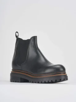 Stivaletti tacco 2cm pelle nero