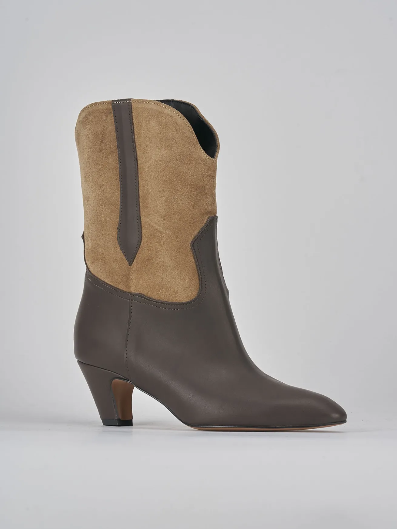 Stivaletti tacco 5cm pelle testa