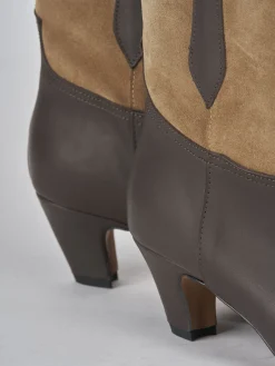 Stivaletti tacco 5cm pelle testa