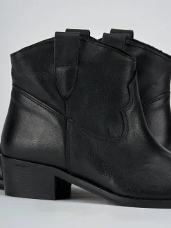 Stivaletti tacco 3cm pelle nero