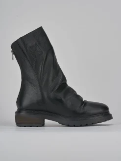 Stivaletti tacco 1cm pelle nero