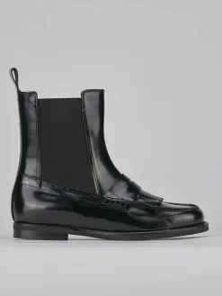 Stivaletti tacco 1cm pelle nero