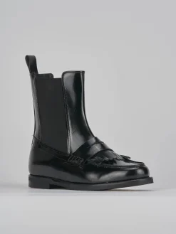 Stivaletti tacco 1cm pelle nero