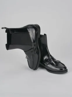 Stivaletti tacco 1cm pelle nero