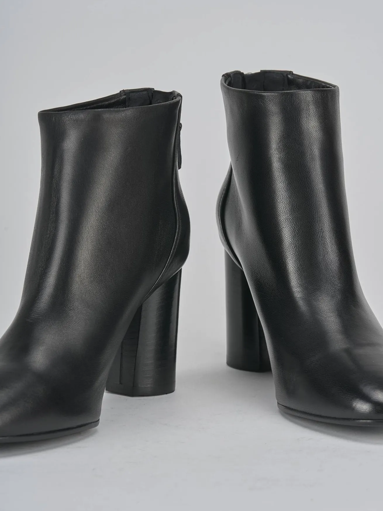 Stivaletti tacco 7cm pelle nero