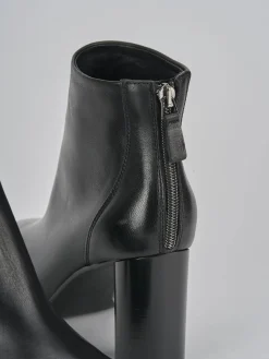 Stivaletti tacco 7cm pelle nero