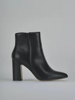 Stivaletti tacco 9cm pelle sostenibile nero