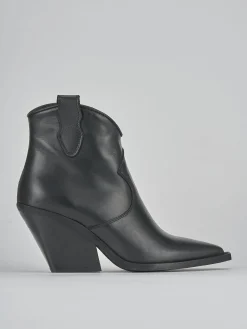 Stivaletti tacco 7cm pelle nero