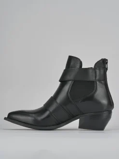 Stivaletti tacco 4cm pelle nero