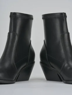 Stivaletti tacco 6cm pelle nero