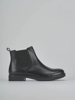 Stivaletti tacco 1cm pelle nero