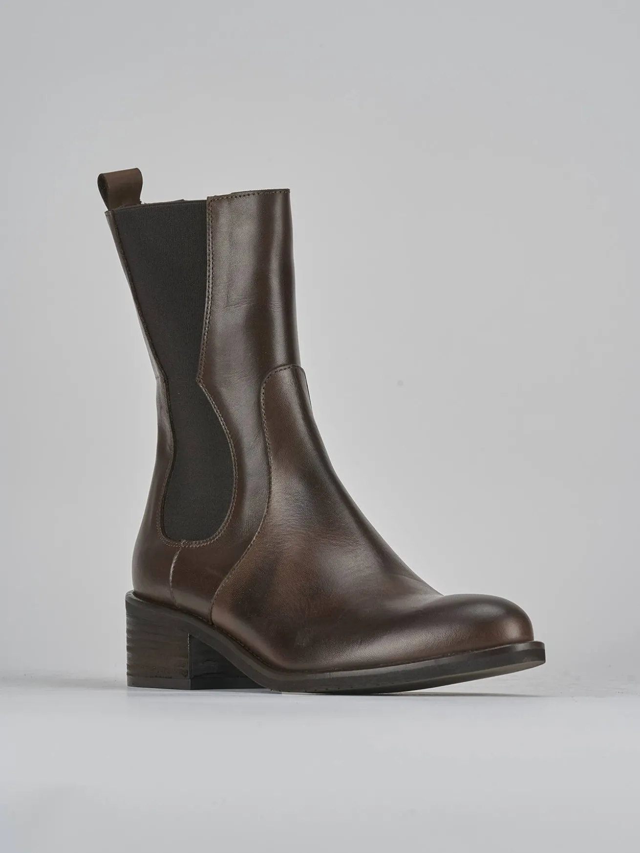 Stivaletti tacco 5cm pelle testa