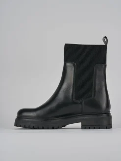 Stivaletti tacco 1cm pelle nero