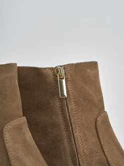 Stivaletti tacco 4cm pelle marrone