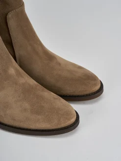 Stivaletti tacco 4cm pelle marrone