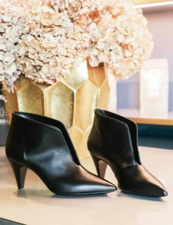 Stivaletti tacco 8cm pelle nero