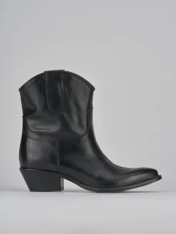 Stivaletti tacco 3cm pelle nero