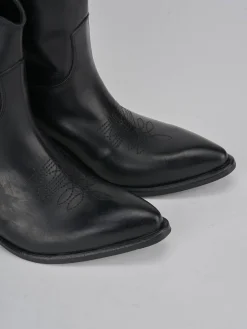 Stivaletti tacco 3cm pelle nero