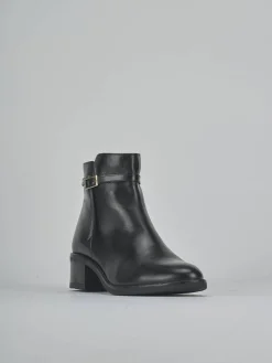 Stivaletti tacco 4cm pelle nero