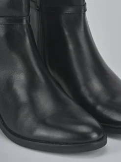 Stivaletti tacco 4cm pelle nero