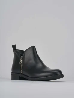 Stivaletti tacco 1cm pelle nero