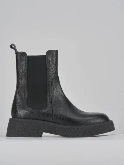 Stivaletti tacco 2cm pelle nero