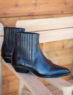 Stivaletti tacco 4cm pelle nero