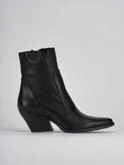 Stivaletti tacco 7cm pelle nero