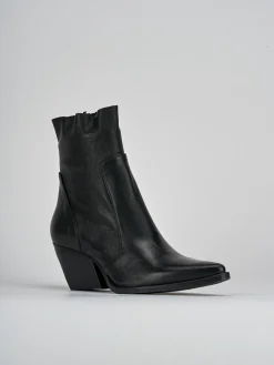 Stivaletti tacco 7cm pelle nero