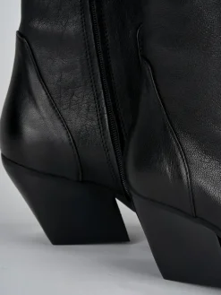 Stivaletti tacco 7cm pelle nero