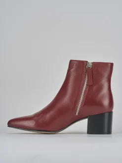 Stivaletti tacco 5cm pelle rosso