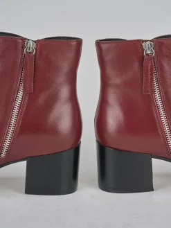 Stivaletti tacco 5cm pelle rosso