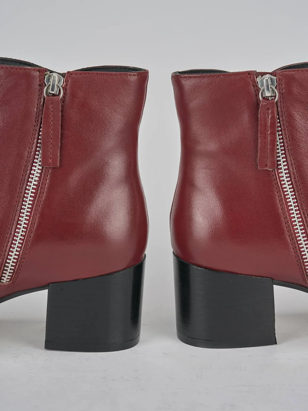 Stivaletti tacco 5cm pelle rosso