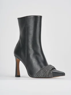 Stivaletti tacco 9cm pelle nero