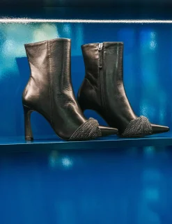 Stivaletti tacco 9cm pelle nero