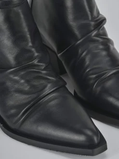 Stivaletti tacco 5cm pelle nero