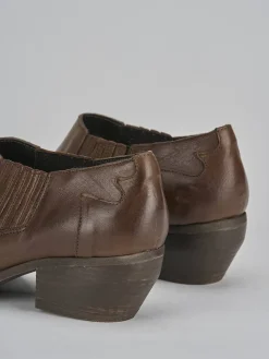 Stivaletti tacco 5cm pelle beige