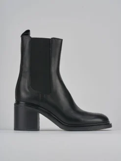 Stivaletti tacco 6cm pelle nero