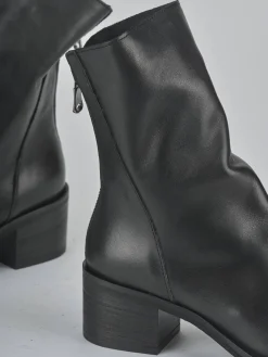 Stivaletti tacco 5cm pelle nero